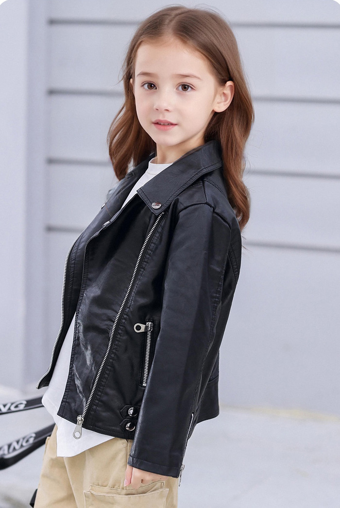 Streetwear Brand Photography - Jaket Kulit PU Hitam Model Motor