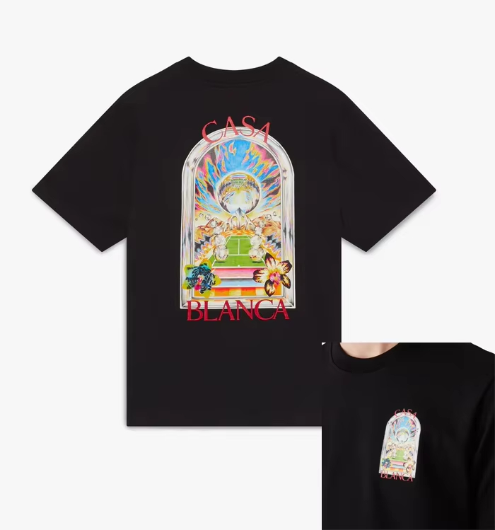 French Streetwear Brand - Kaus Seni Sunset Lengkung Klasik Merek