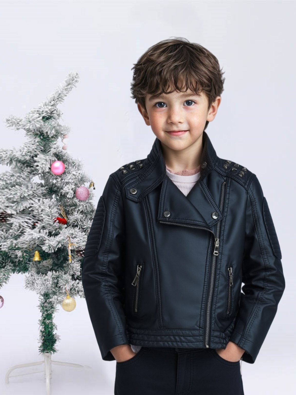 Streetwear Brand Photography - Jaket Kulit PU Anak Anti Air