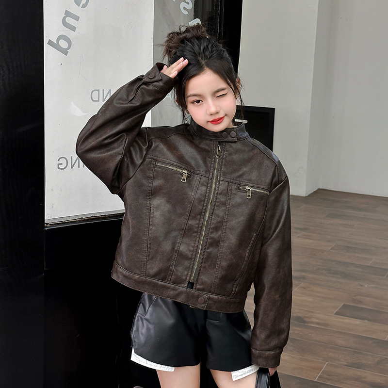 Streetwear Brand Photography - Jaket Kulit PU Anak Laki-laki Perempuan