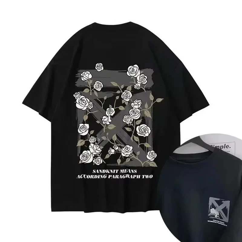 Streetwear Clothing Brands - Kaos Katun Korea Mewah Bermotif Huruf,