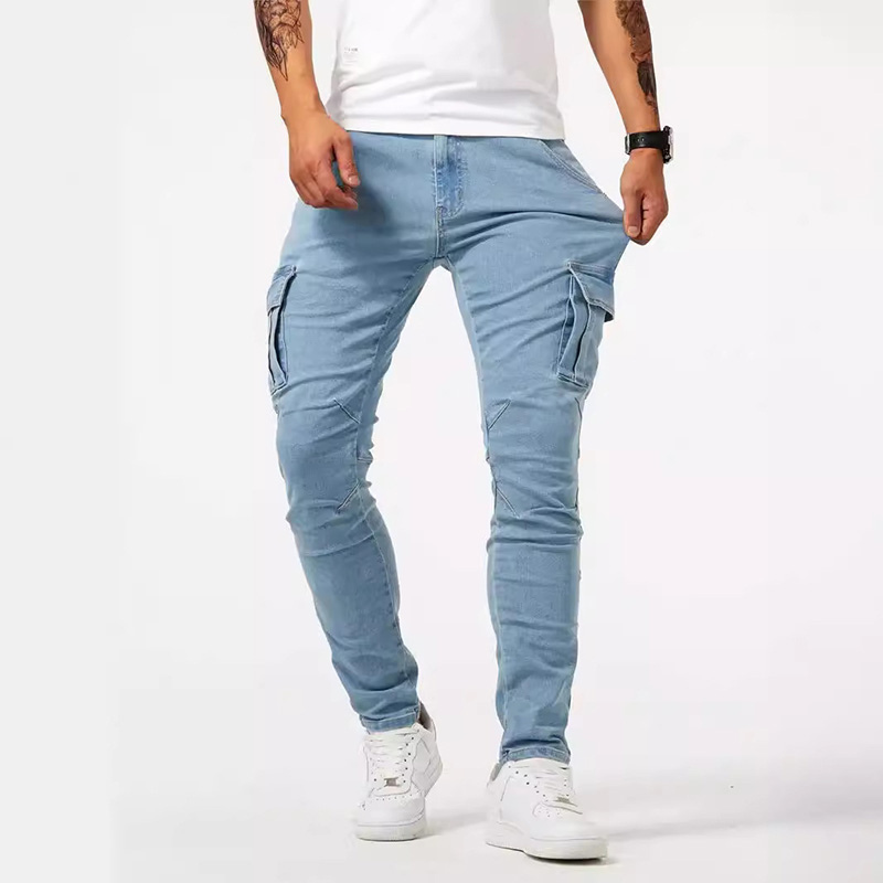 Streetwear Brand Joggers - Celana pensil Jeans elastis pria, celana