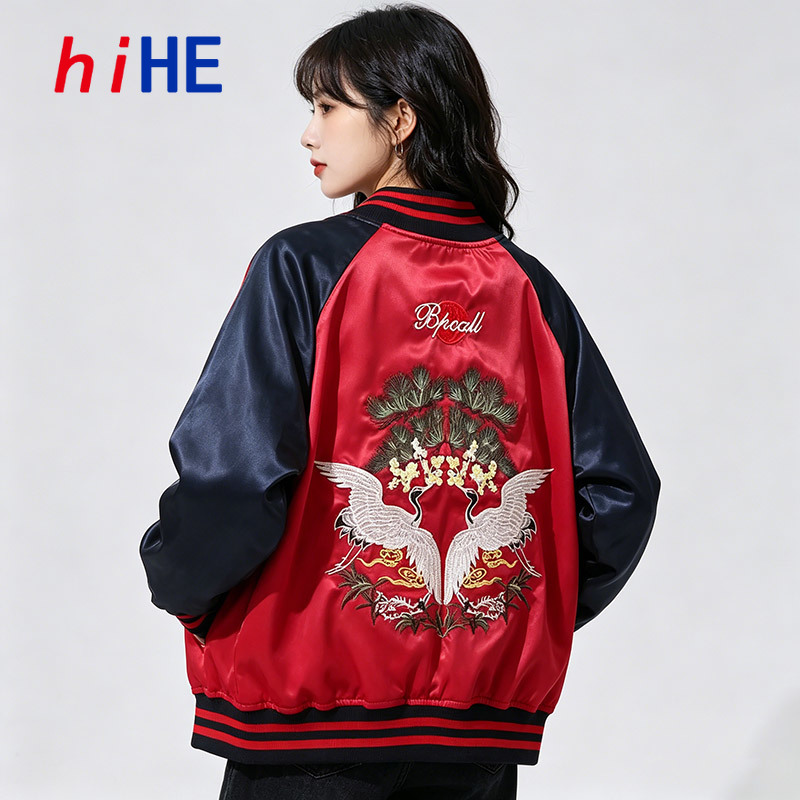 Women Streetwear Brand - 2 Jaket Bisbol Satin Sukajan Dapat