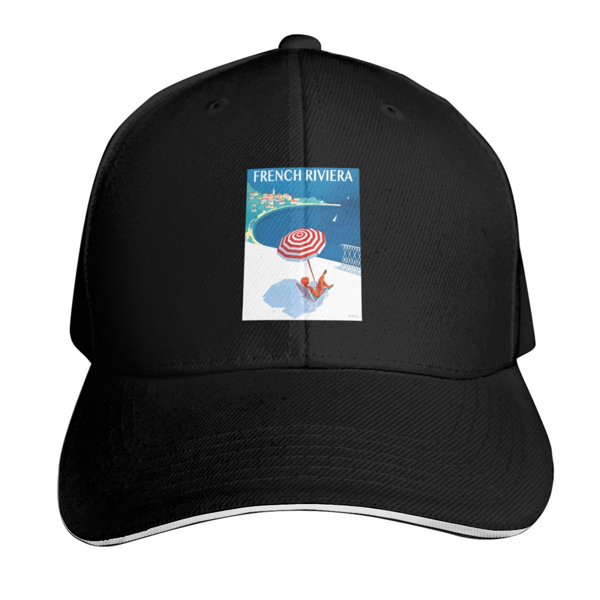 French Streetwear Brand - Topi Bisbol Poster Perjalanan Antik French
