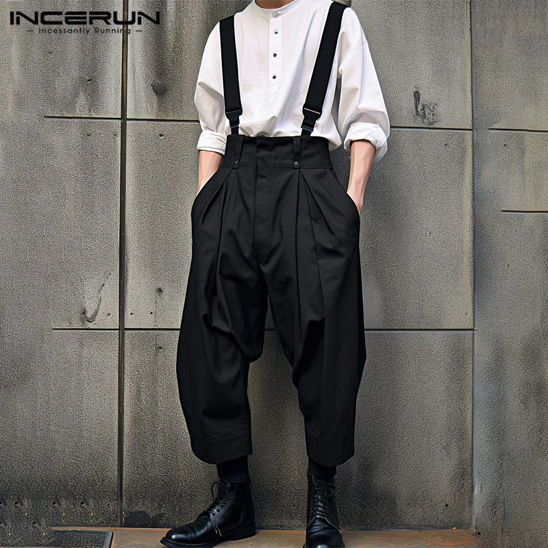 Streetwear Brand Clothing - INCERUN jumpsuit pria, jumpsuit longgar warna