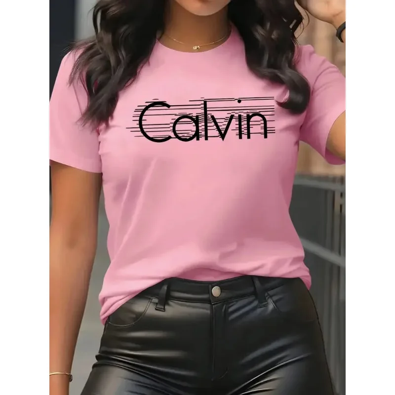 Women Streetwear Brand - Kaos Wanita Calvin Kaos Katun Lengan