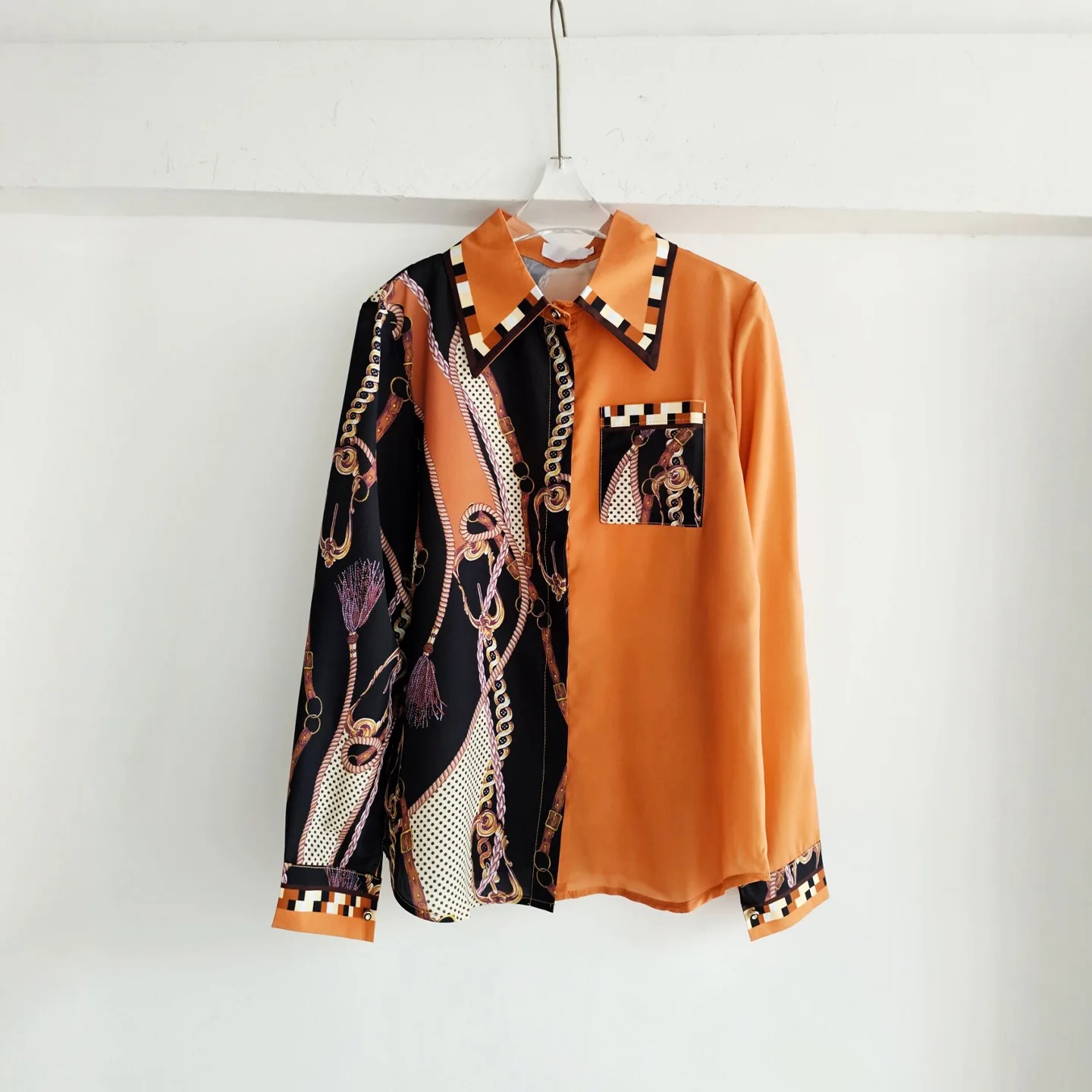 French Streetwear Brand - Kemeja Lengan Panjang Wanita Gaya Perancis