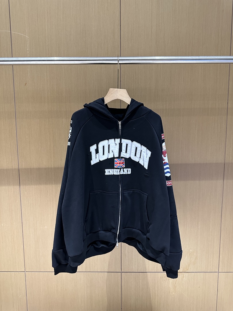 Streetwear Brand London - Hoodie Zip-Up Unisex 25S Washed Deconstructed
