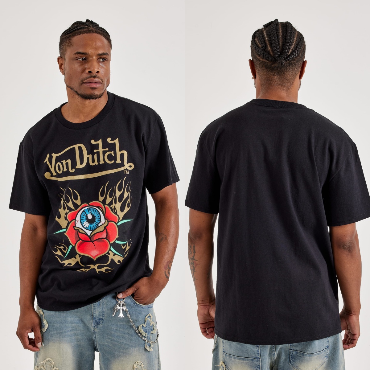 Streetwear Brand With Eye - Kaos Merek Rose Eyes Von Motorcycle
