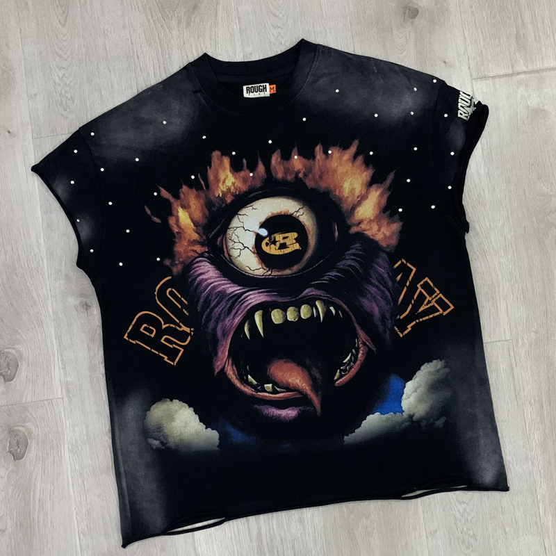 Rompi ROUGH PLAY Hitam Retro A - Streetwear Brand With Eye ulasan dan harga