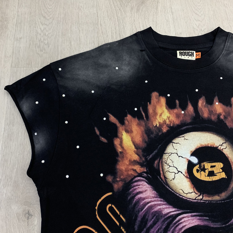 Rompi ROUGH PLAY Hitam Retro A - Streetwear Brand With Eye ulasan dan harga
