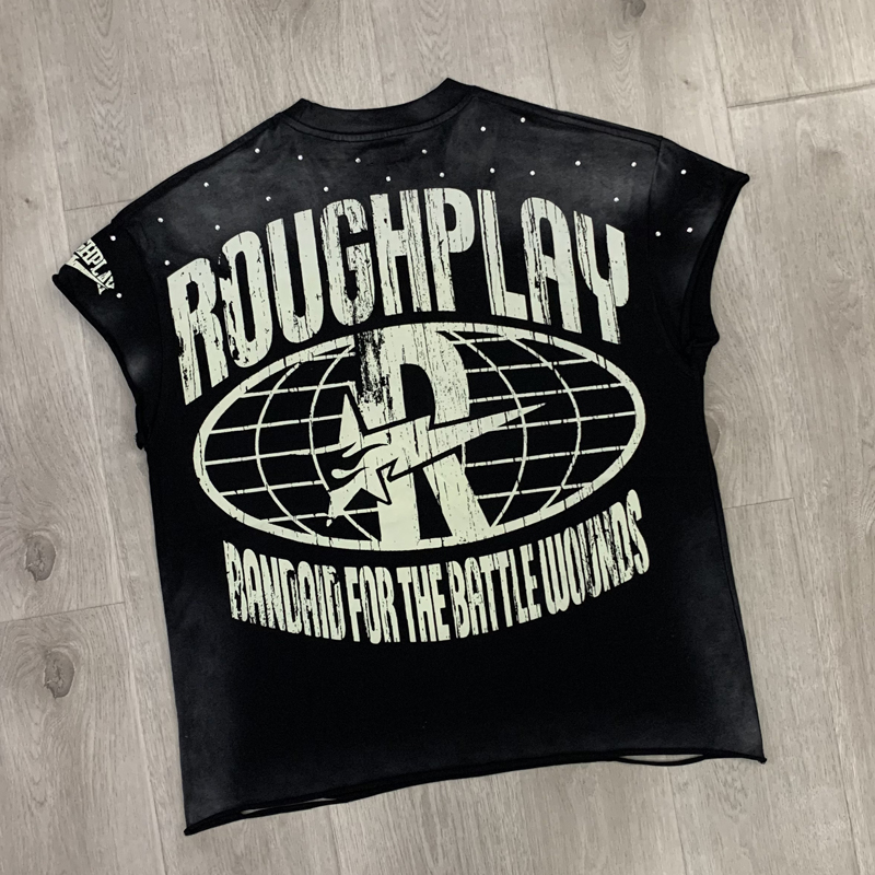 Rompi ROUGH PLAY Hitam Retro A - Streetwear Brand With Eye ulasan dan harga