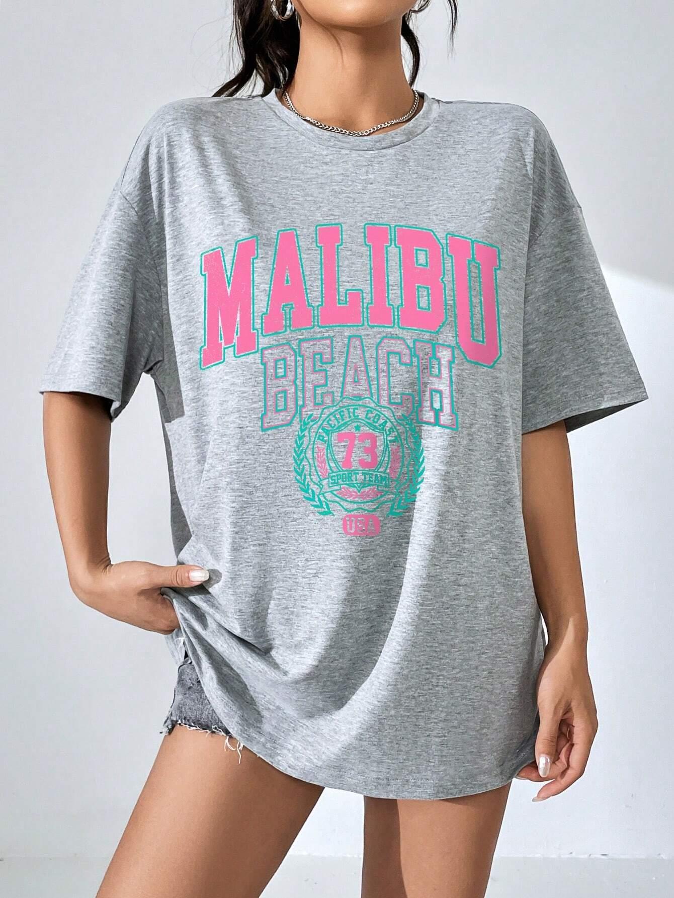 Malibu kaus wanita motif huruf - Women Streetwear Brand ulasan dan harga