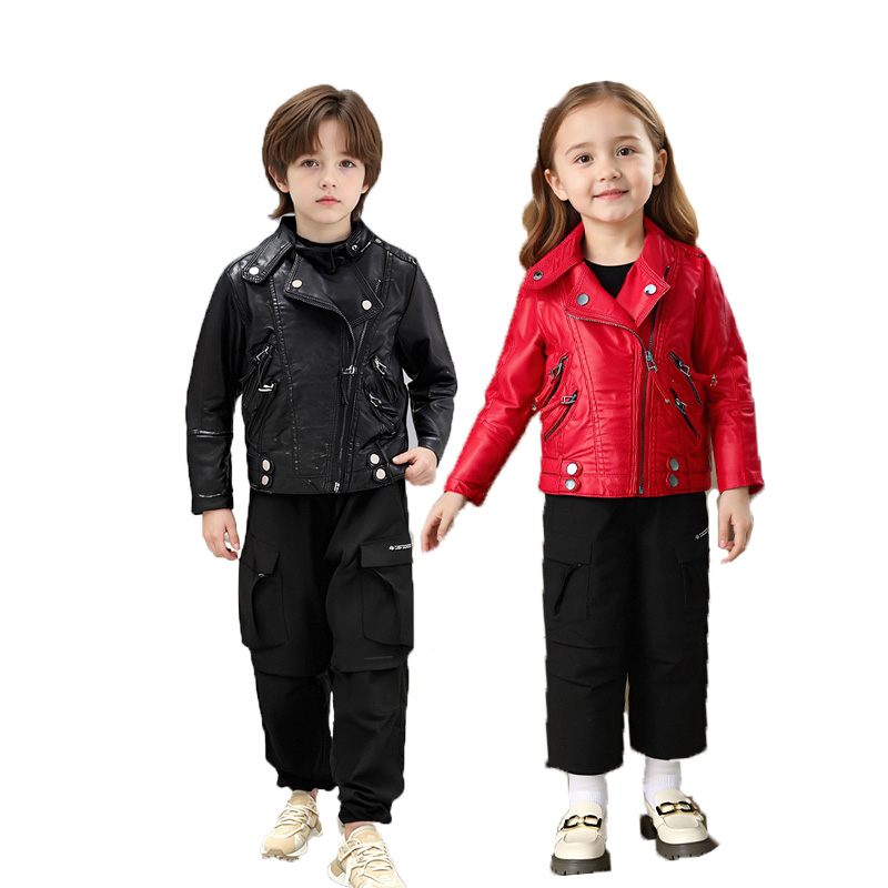 Jaket Kulit PU Anak-Anak Motif - Streetwear Brand Photography ulasan dan harga