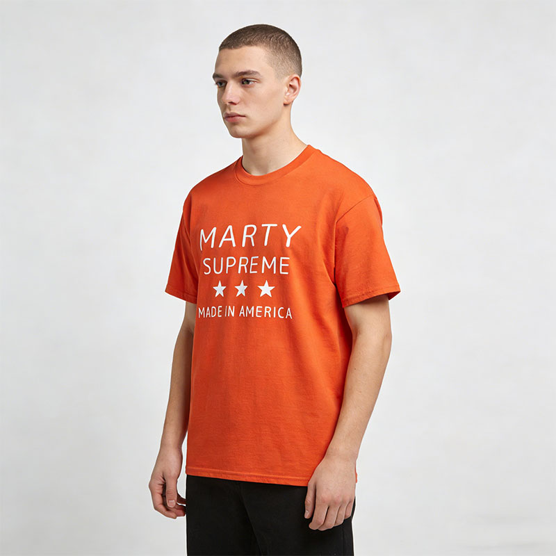 Kaus Katun Oranye Marty Suprem - Supreme Brand Streetwear ulasan dan harga