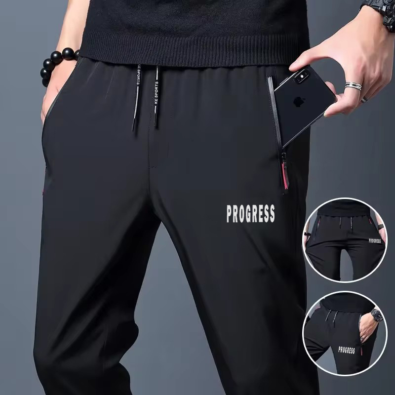 Celana Lurus Kasual Pria Print - Streetwear Brand Joggers ulasan dan harga