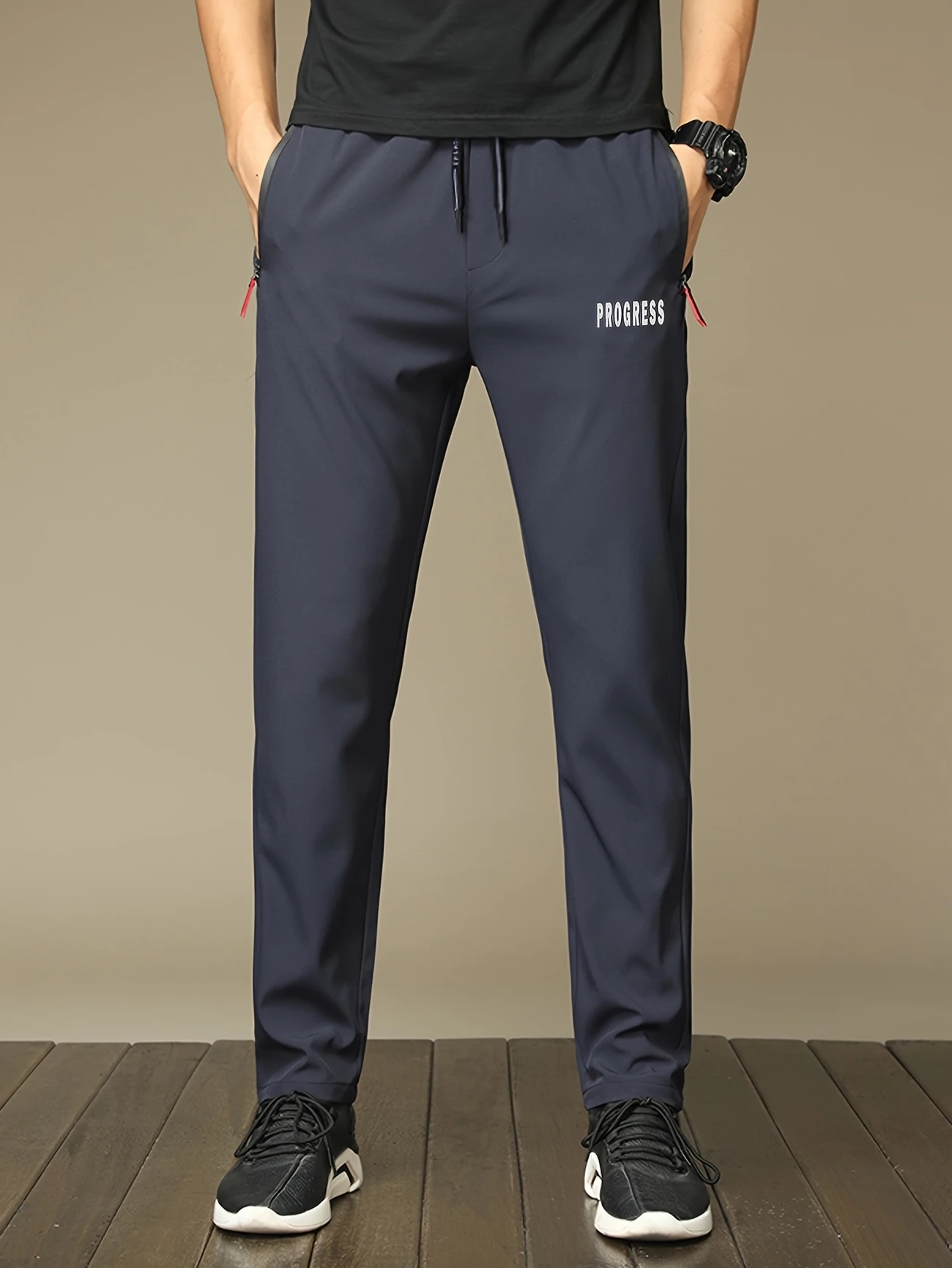 Celana Lurus Kasual Pria Print - Streetwear Brand Joggers ulasan dan harga
