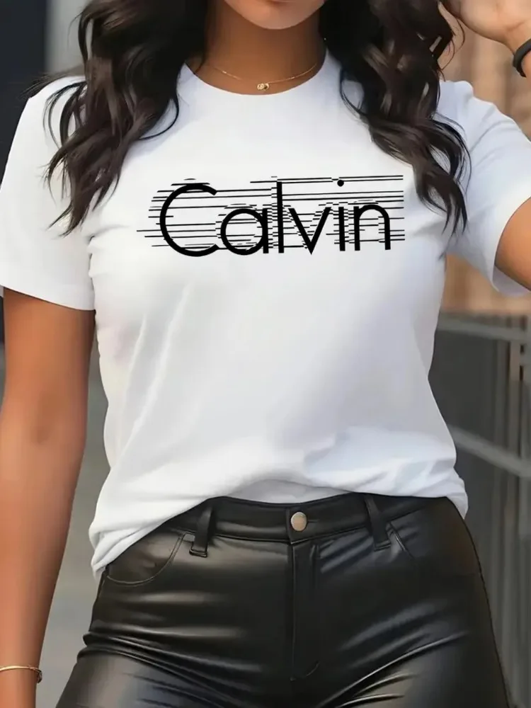 Kaos Wanita Calvin Kaos Katun  - Women Streetwear Brand ulasan dan harga