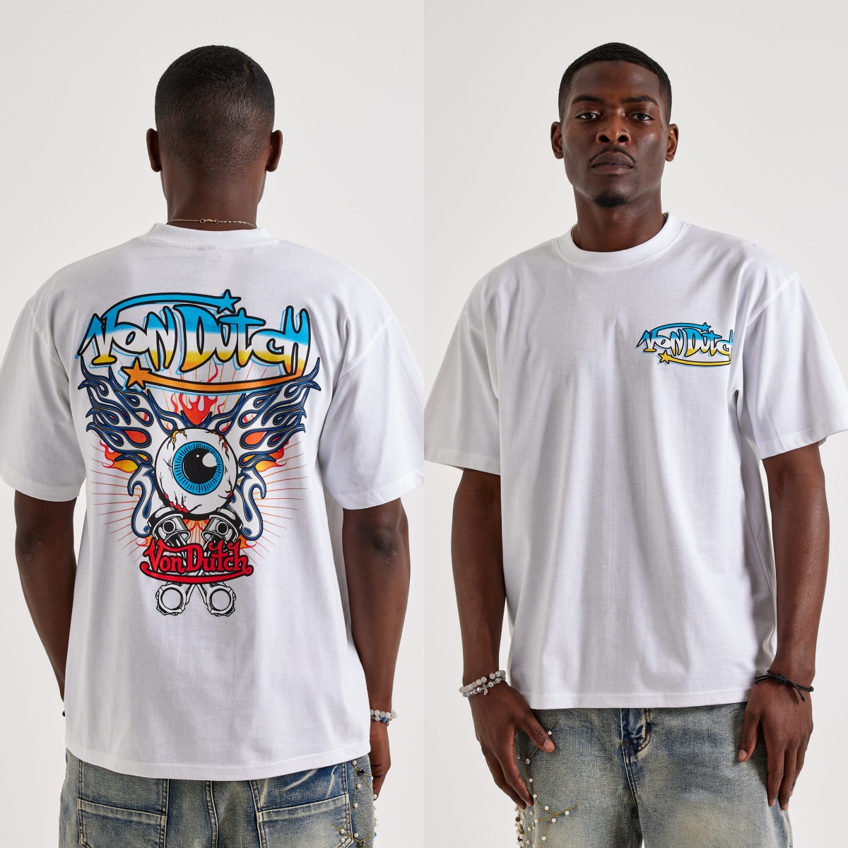 Kaos Katun Grafis Logo Flying  - Streetwear Brand With Eye ulasan dan harga