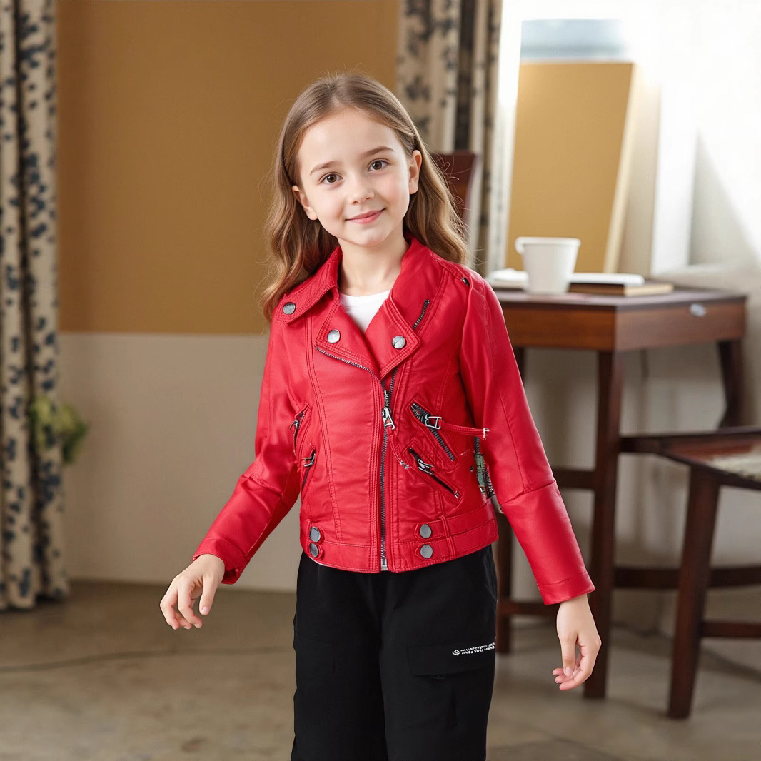 Jaket Kulit PU Anak-Anak Motif - Streetwear Brand Photography ulasan dan harga